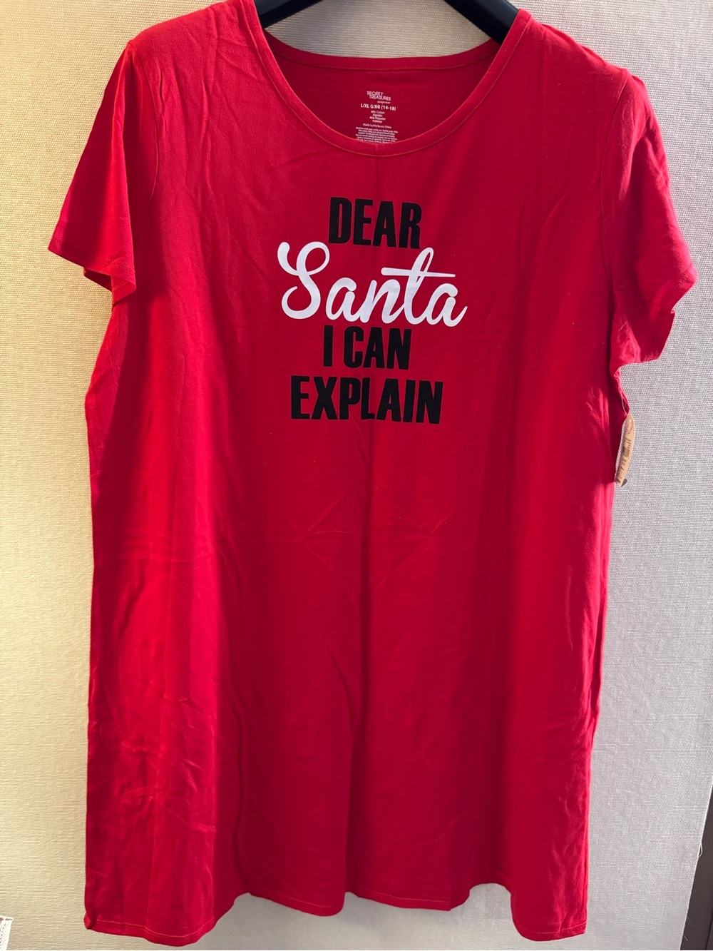 Secret Treasures Red 'Dear Santa I Can Explain' Women's Holiday Nightgown